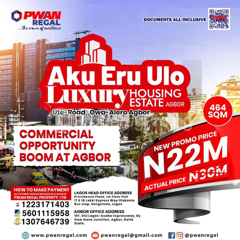 Land for sale Located Along *ute Road, Owa Alero, Agbor, Asaba Delta