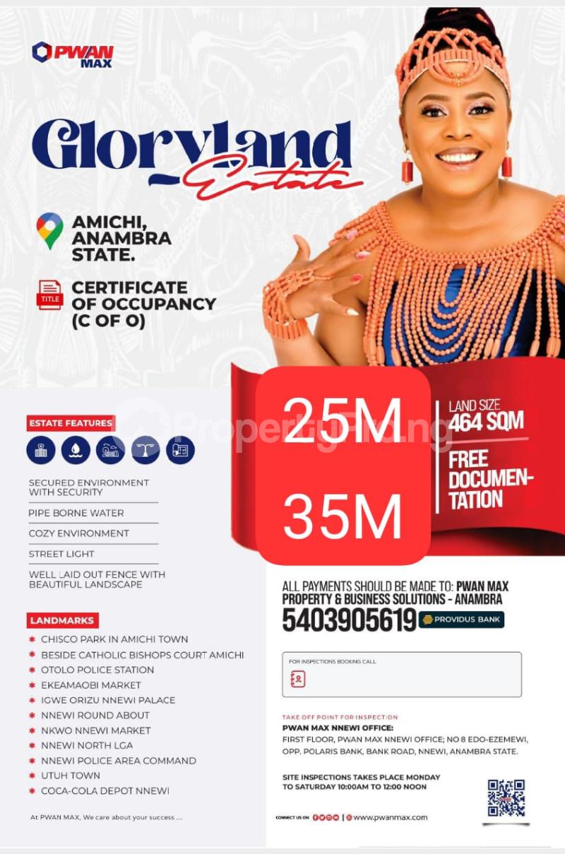Land for sale Chisco Park In Amichi Town Beside Catholic Bishops Court Amichi Otolo Police Station Nnewi Nnewi South Anambra