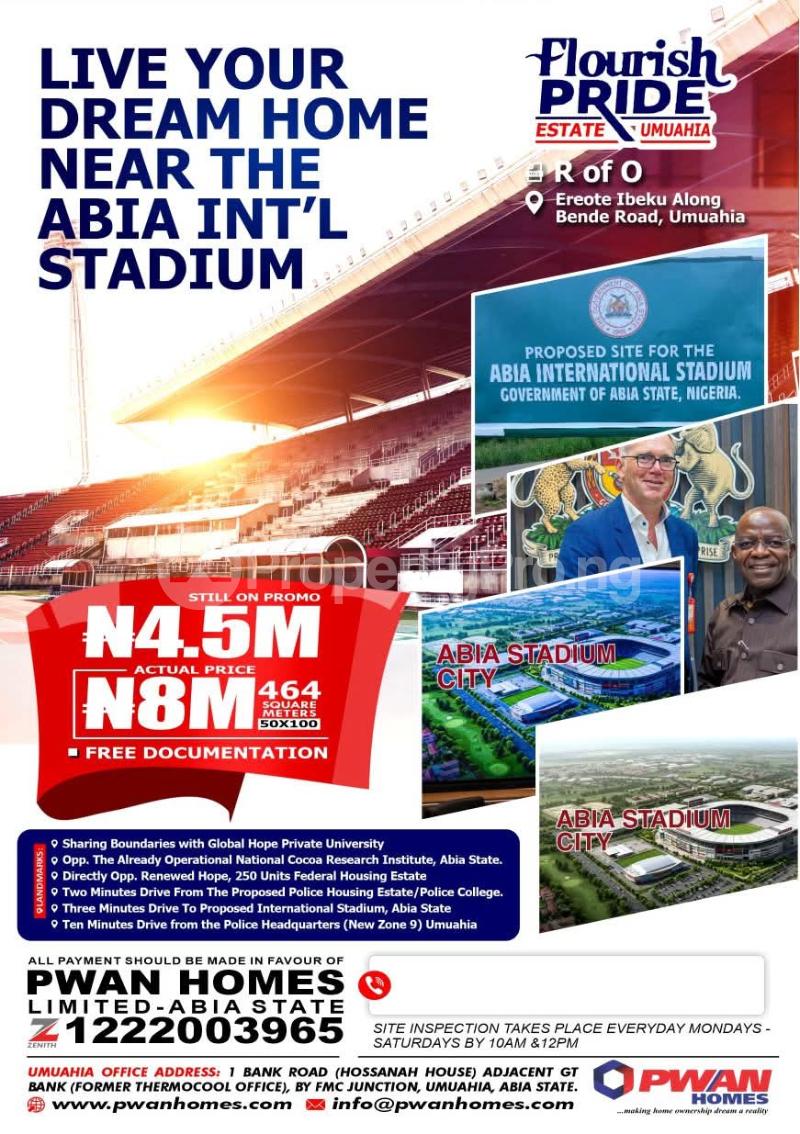 Land for sale Ereote Ibeku, Along Bende Road, Umuahia, Umuahia North Abia