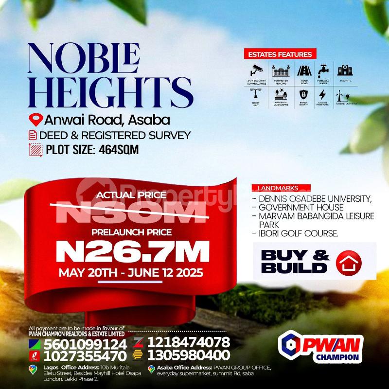 Land for sale • Dennis Osadebe University • Government House Asaba Delta - 0