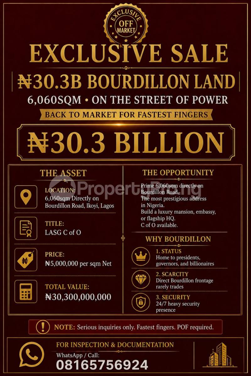 Land for sale Bourdillon Ikoyi Lagos