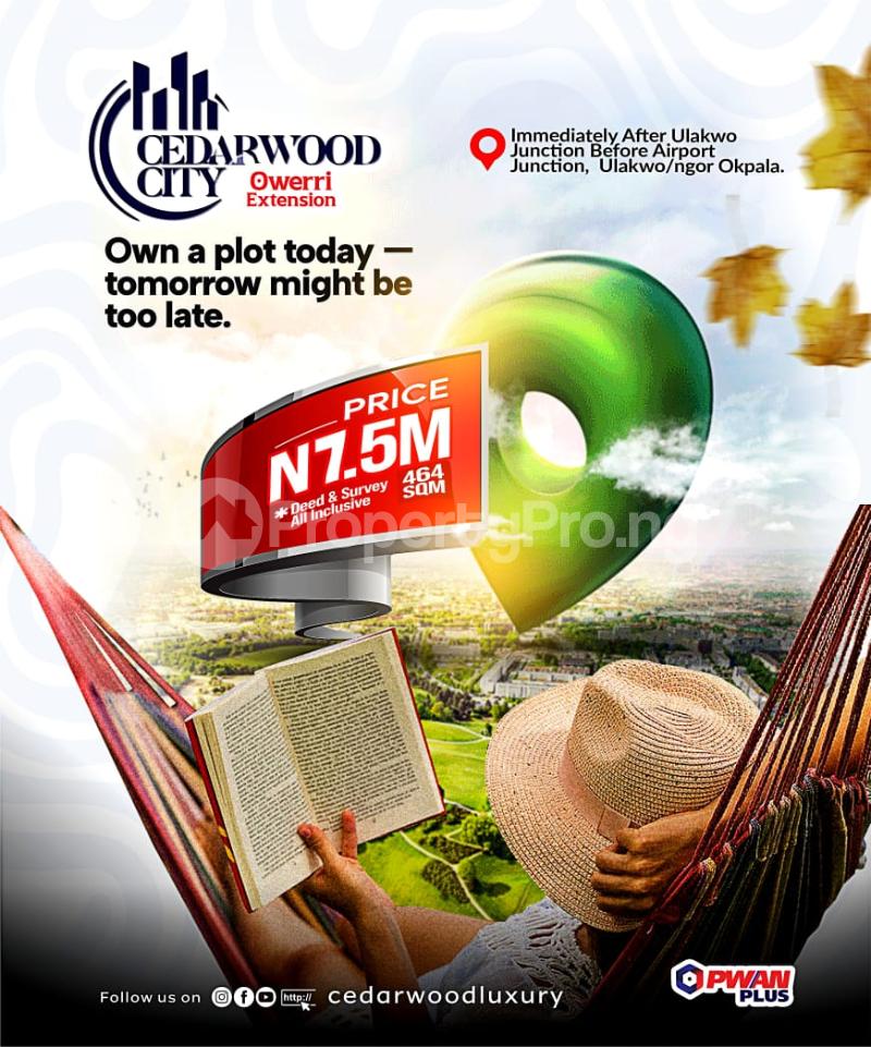 Land for sale Immediately After Ulakwo Junction Before Airport Junction Ulakwo Ngor Okpala Owerri Imo