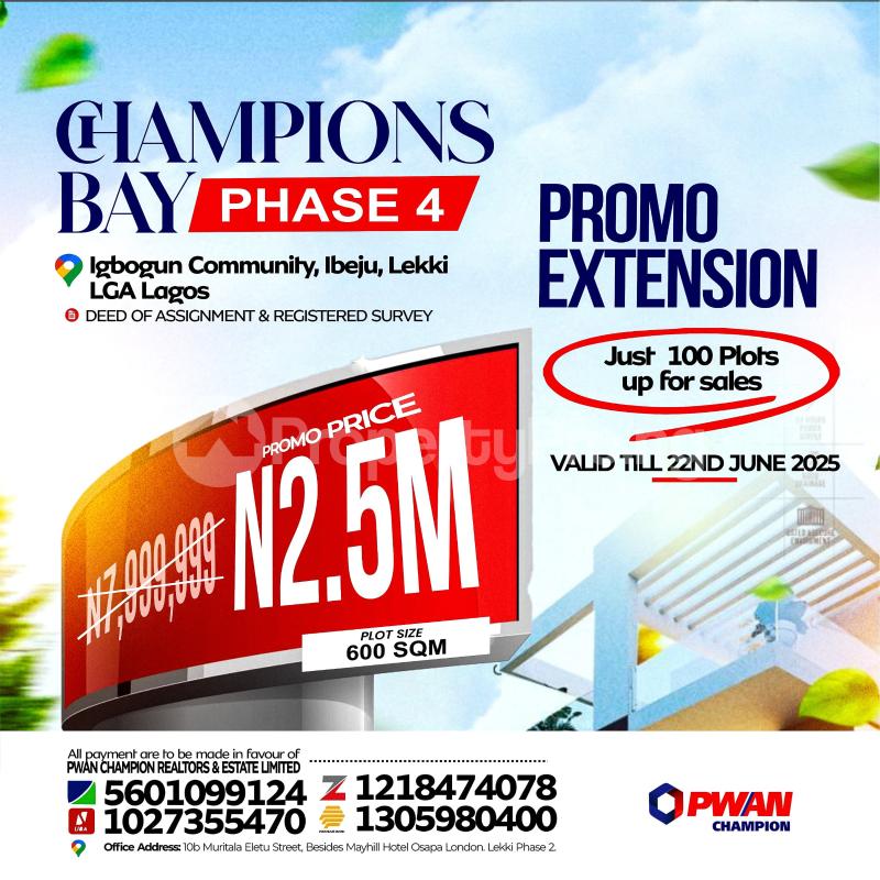 Land for sale Dangote Refinery Lekki Free Trade Zone La Campagne Tropicana Resort Kelloggs Factory Power Oil Company Dangote Jetty Lagos Seaport Ibeju-Lekki Lagos