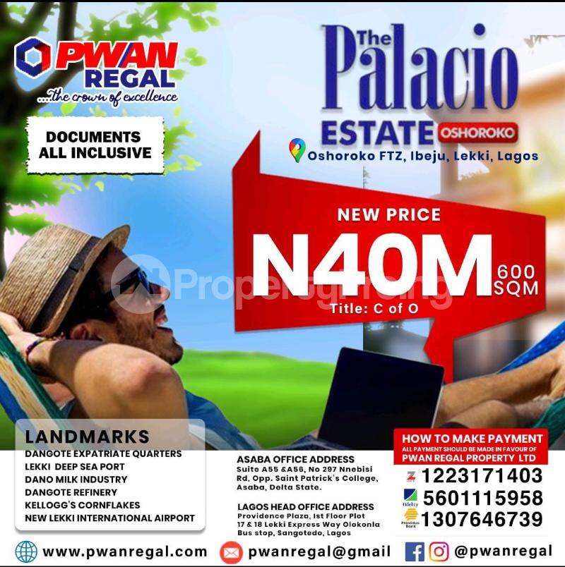 Land for sale 1 Minute Drive Off The Expressway Beside Dangote Expatriates Quarters Lekki Deep Sea Port Dano Milk Kellogg’s Factory Ibeju-Lekki Lagos
