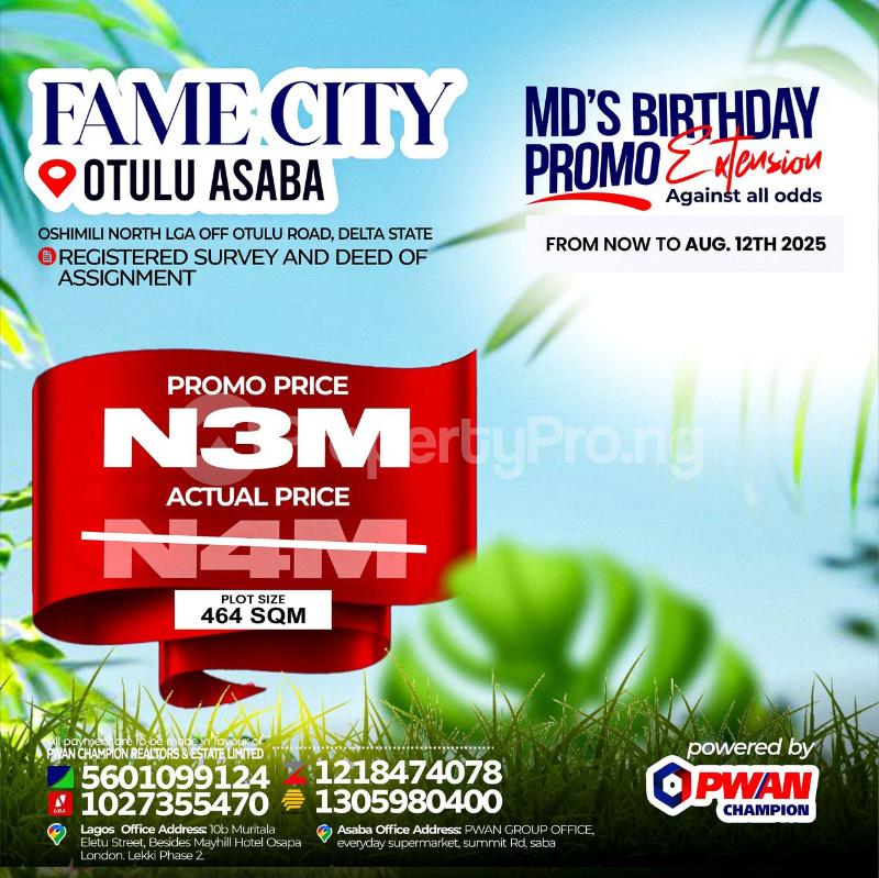 Land for sale Otulu Asaba Delta