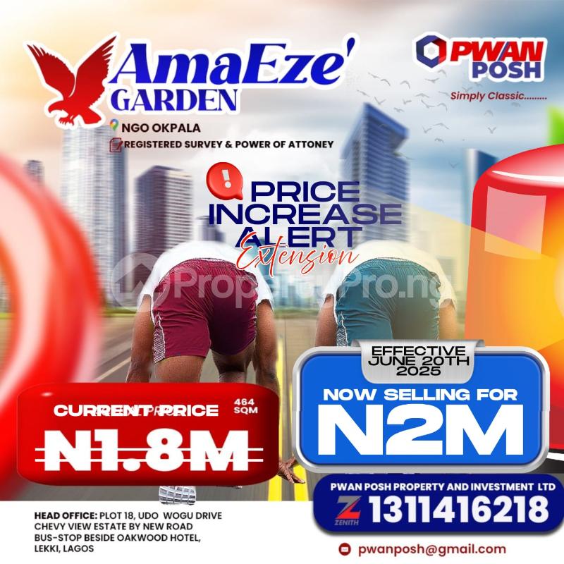 Land for sale 6 Minutes Drive To Sam Mbakwe International Airport Ngor-Okpala Imo