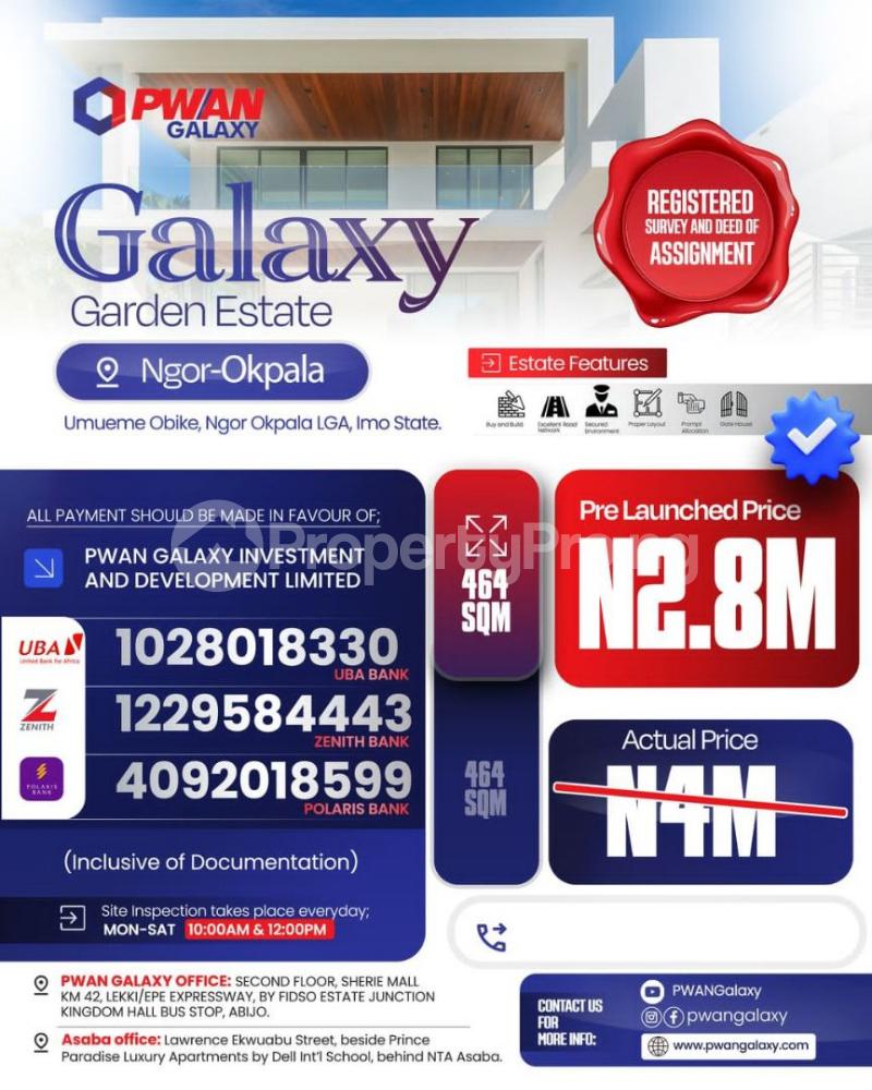 Land for sale Umueze Obike, Ngor-Okpala Imo