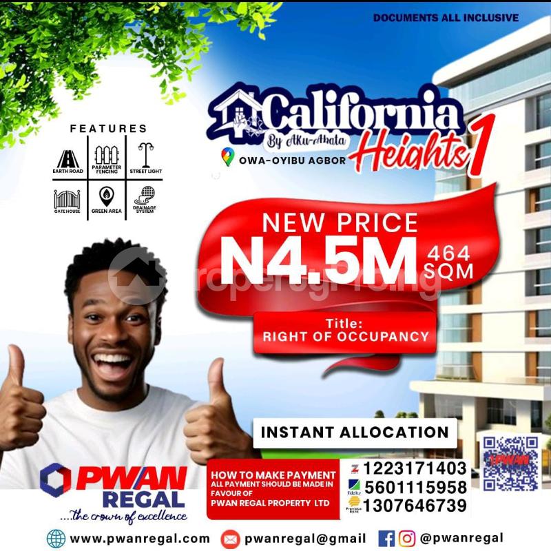 Land for sale California Heights 1, Owa Oyibu, Agbor Asaba Delta
