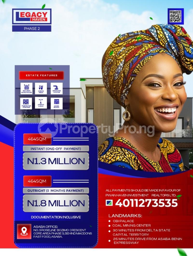 Land for sale Ogbe Obi Quarters Antiochus South Local Government Aniocha Delta