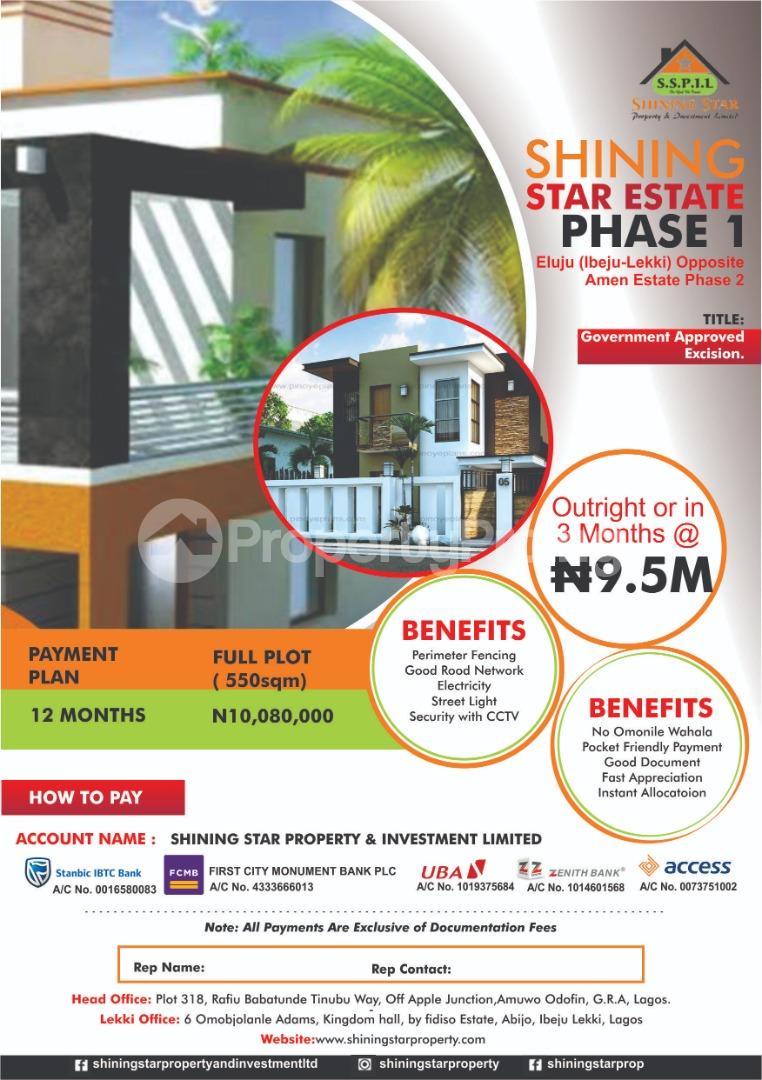 Land for sale Shining Star Estate Phase 1 Eluju Ibeju-Lekki Lagos