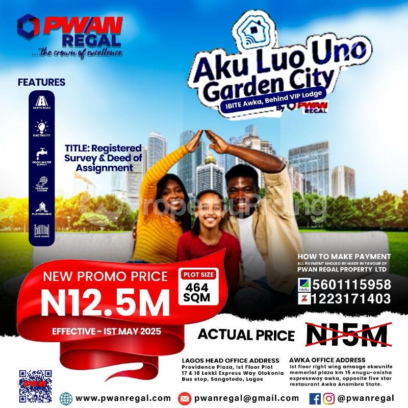 Land for sale Ibite Awka Behind Vip Lodge Awka North Anambra