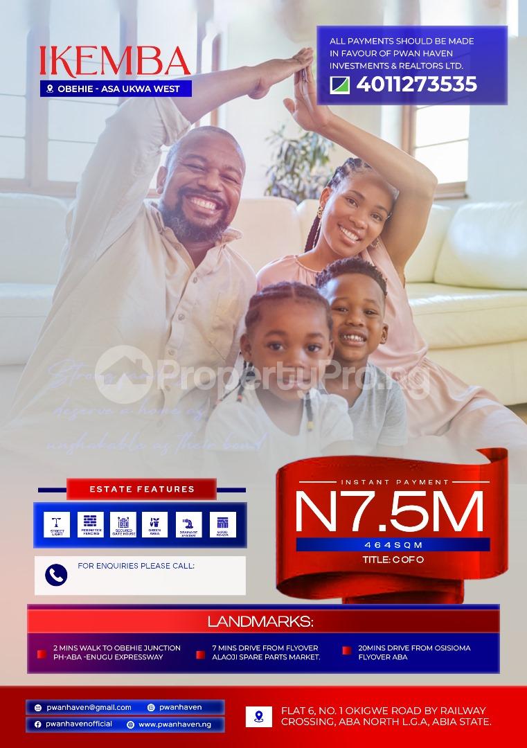 Land for sale 2 Mins Walk To Obehie Junction ,ph Aba Enugu Expressway Ukwa West Abia