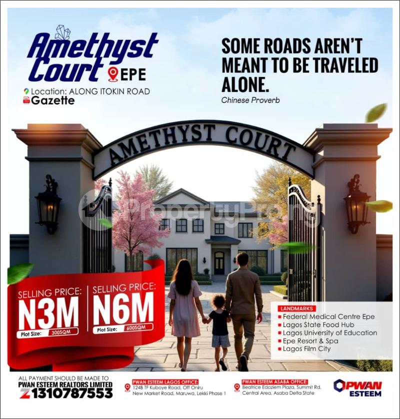 Land for sale Along Itokin Road Epe Lagos