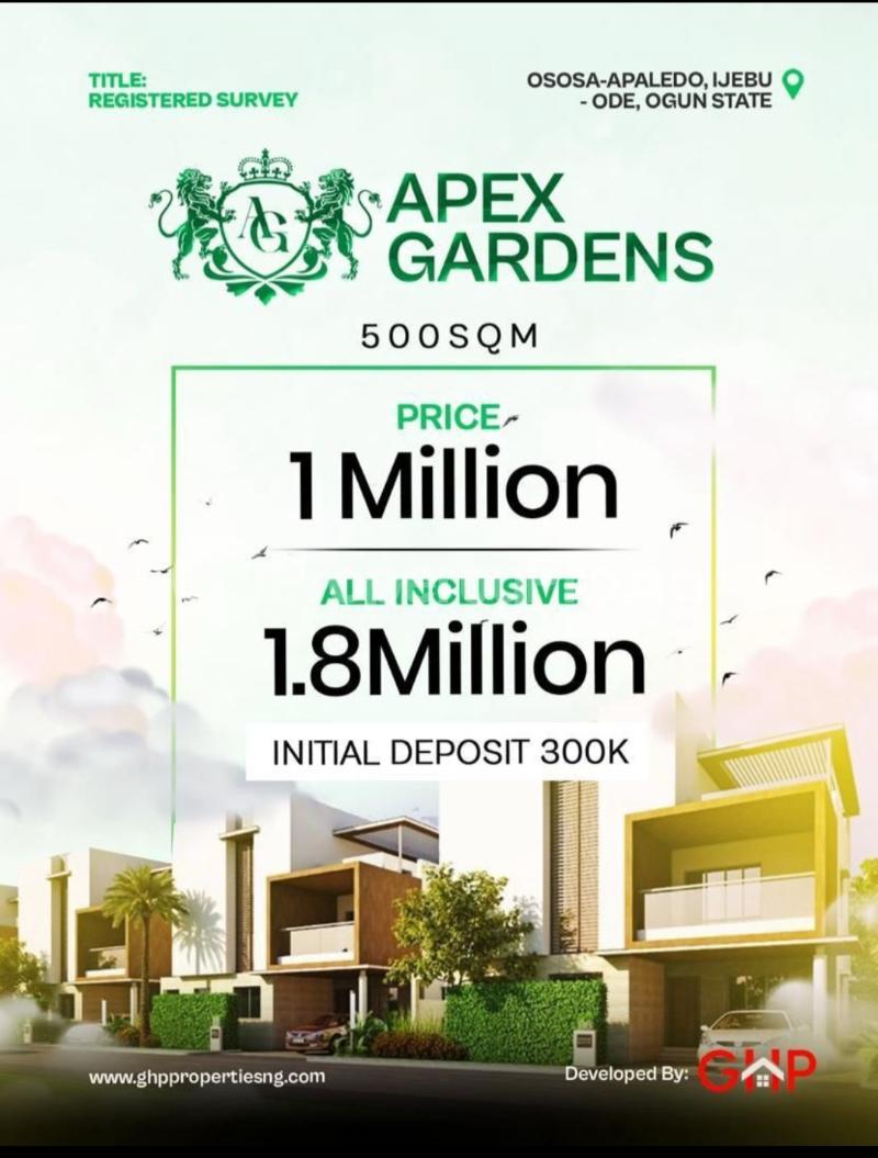 Land for sale Osasa Apaledo Ijebu Ode Ijebu Ode Ogun