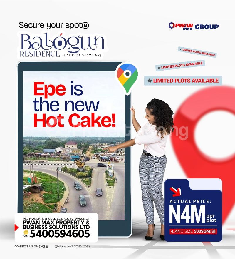 Land for sale Close To Food Logistics Park, Lagos Film City, And Dangote Jetty, Making It An Ideal Spot For Business And Leisure Epe Lagos - 0