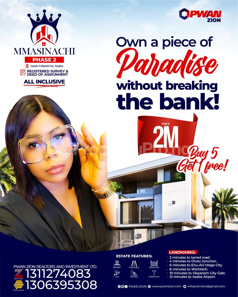 Land for sale 5 Minutes To Okpanam City Gate Asaba Delta