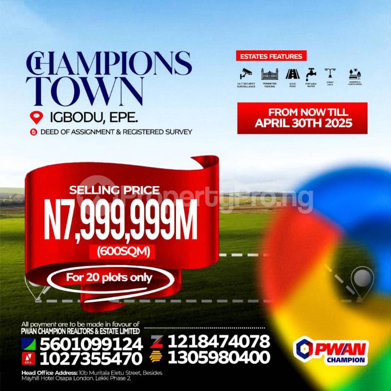 Land for sale Igbodu Epe Road Epe Lagos