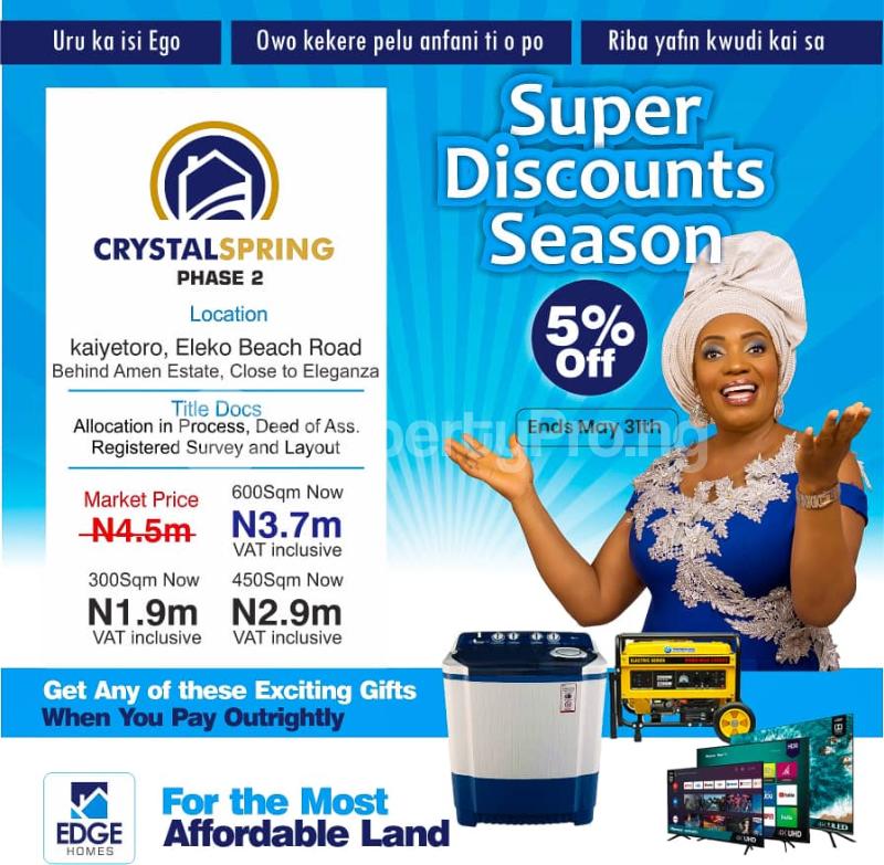 Land for sale Kaiyetoro, Eleko Beach Road Behind Amen Estate, Close To Eleganza Eleko Ibeju-Lekki Lagos