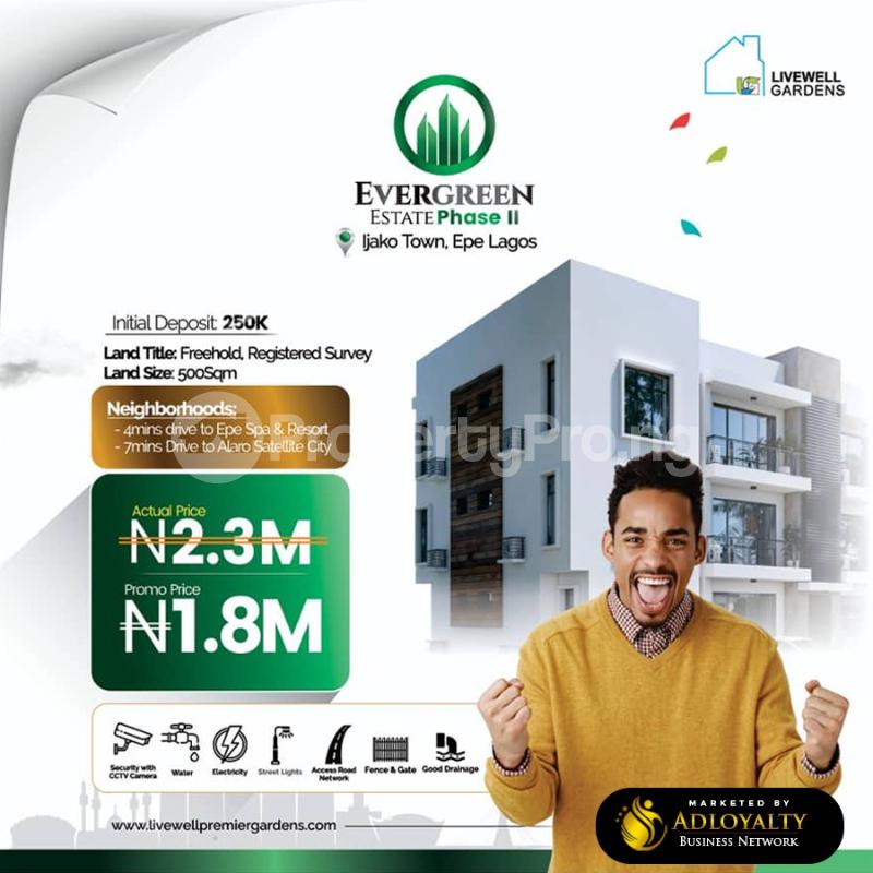 Land for sale Evergreen Estate Phase 2, Ijako Town Epe Epe Road Epe Lagos