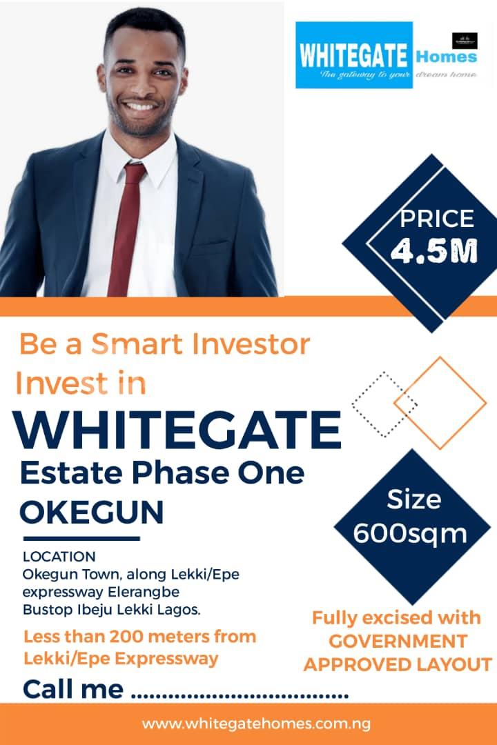 Land for sale White Gate Estate Phase 1, Okegun Ibeju Lekki, Off Lekki Epe Express Eleko Ibeju-Lekki Lagos