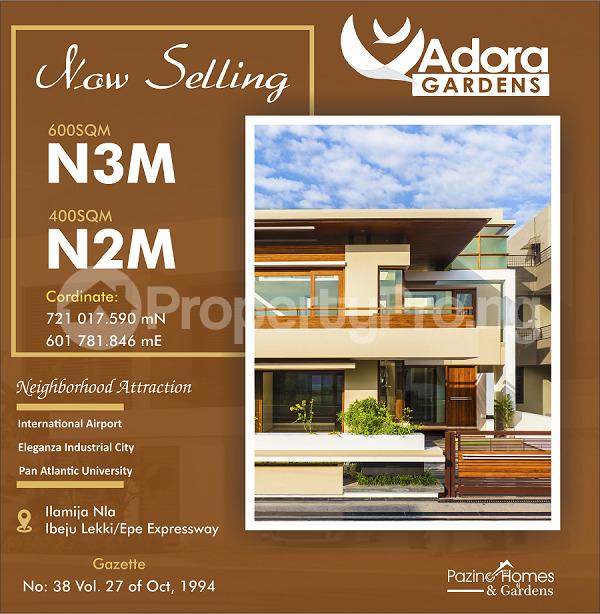 Land for sale Adora Gardens Ilamija Nla Ibeju Lekki/ Epe Expressway Eleko Ibeju-Lekki Lagos