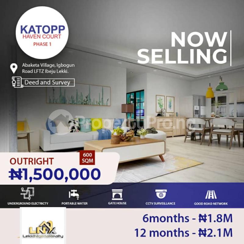 Land for sale Kattopp Haven Estate Phase 1, Ibeju Lekki Lagos Free Trade Zone Ibeju-Lekki Lagos
