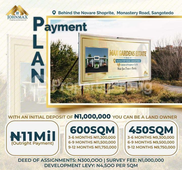 Land for sale Max Garden Estate Buy And Build Along Monastery Road Sangotedo Ajah Lagos