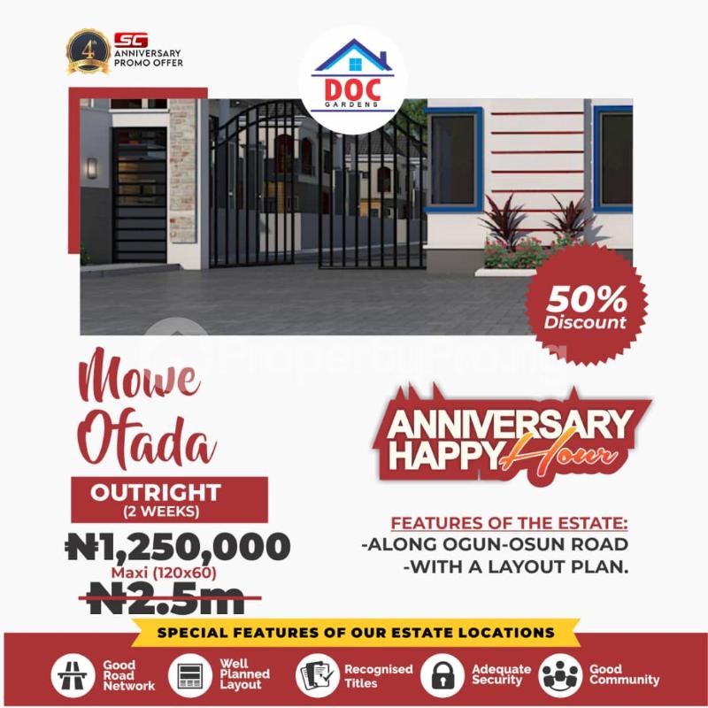 Land for sale Doc Garden Estate Mowe Obafemi Owode Ogun