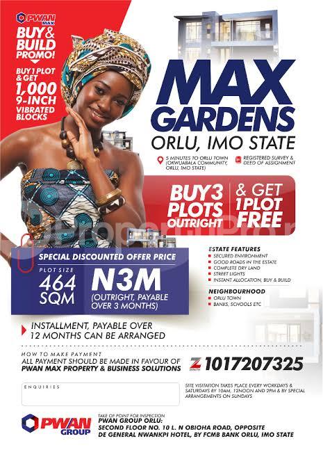 Land for sale Max Garden Orlu Imo