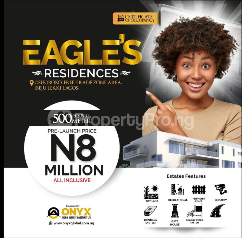 Land for sale Eagle's Residence Estate Oshroko Ibeju With C Of O Very Close To Free Trade Zone Ibeju-Lekki Lagos - 0