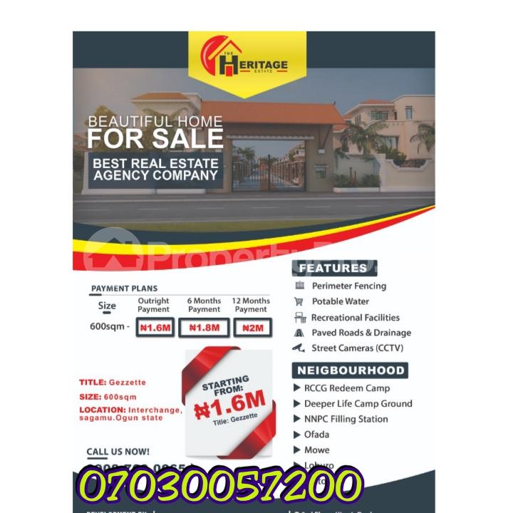 Land for sale 1, Sagamu, Interchange, Nestle, Ogun State Sagamu Sagamu Ogun - 0