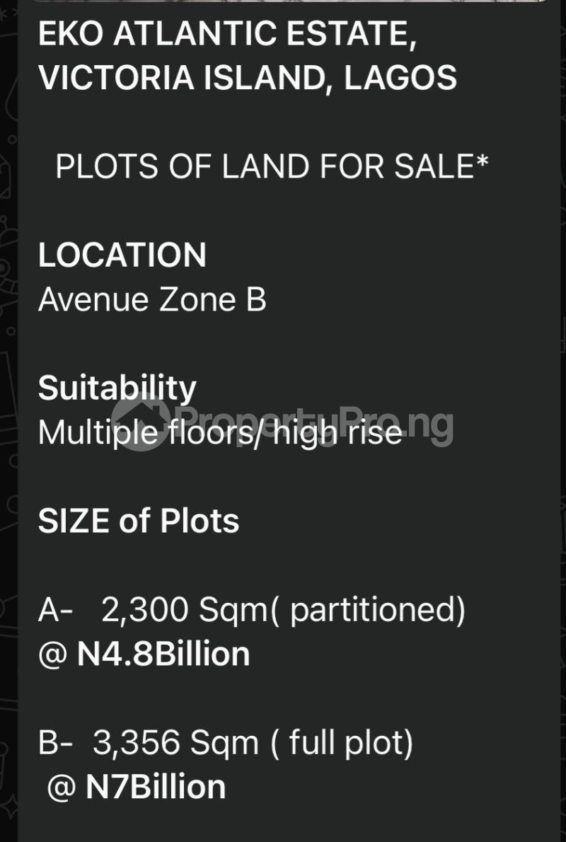 Land for sale Avenue Zone B, Eko Atlantic Victoria Island Lagos - 0