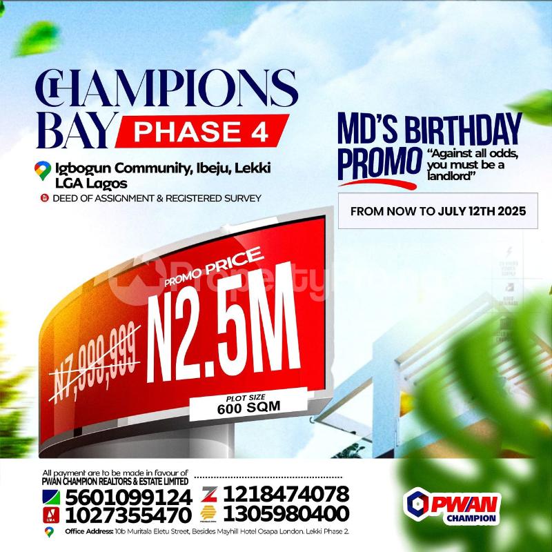 Land for sale Dangote Refinery Lekki Free Trade Zone La Campagne Tropicana Resort Kelloggs Factory Power Oil Company Dangote Jetty Lagos Seaport Ibeju-Lekki Lagos