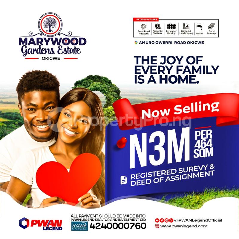 Land for sale Amuro Road Okigwe Imo