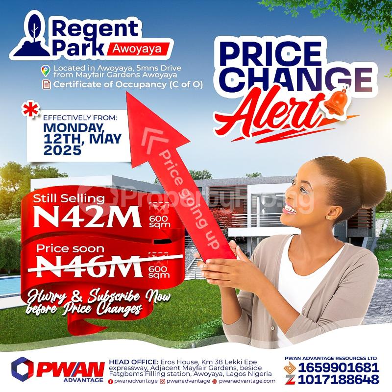 Land for sale Awoyaya 5 Minute Drive From Mayfair Gardens Awoyaya Ibeju-Lekki Lagos