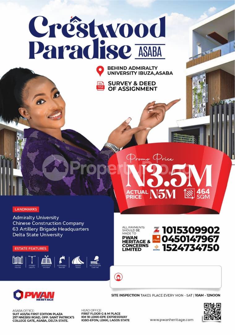 Land for sale Behind Admiralty University Asaba Delta - 0