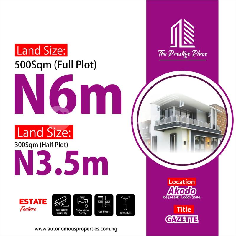 Land for sale A Minute Drive From The Lekki Free Zone Express Road. Akodo Ise Ibeju-Lekki Lagos