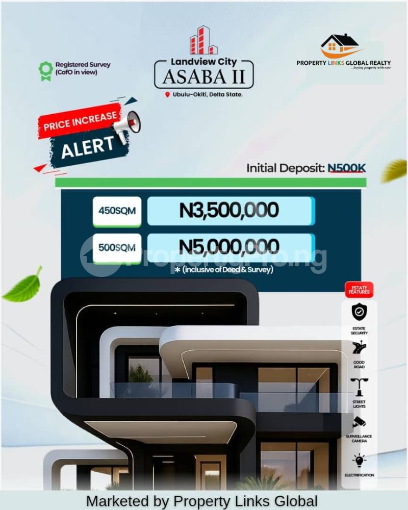 Land for sale Landview Estate Close To Admiralty University ?? Delta State Polytechnic ?? Asaba International Airport Asaba Delta