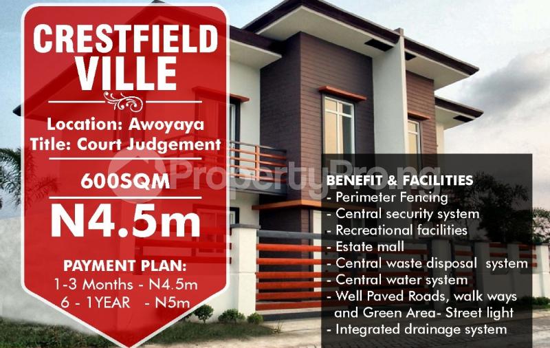 Land for sale Crestfield Ville Awoyaya Ajah Lagos State Ajah Lagos