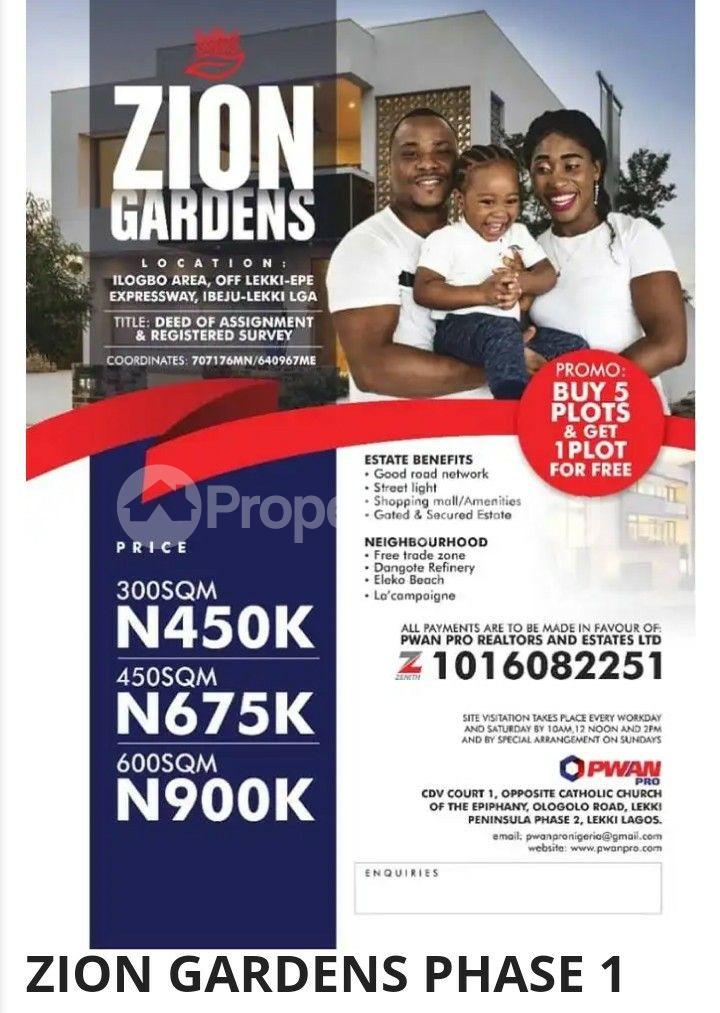 Land for sale Land For Sale In Zion Gardens Ilogbo Community Off Lekki Epe Express Way Ibeju Lekki Lagos Free Trade Zone Ibeju-Lekki Lagos