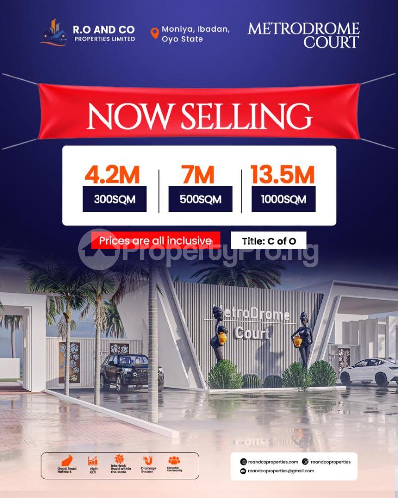 Land for sale Metrodrome Court Very Close To University Of Ibadan Moniya Ibadan Oyo - 0