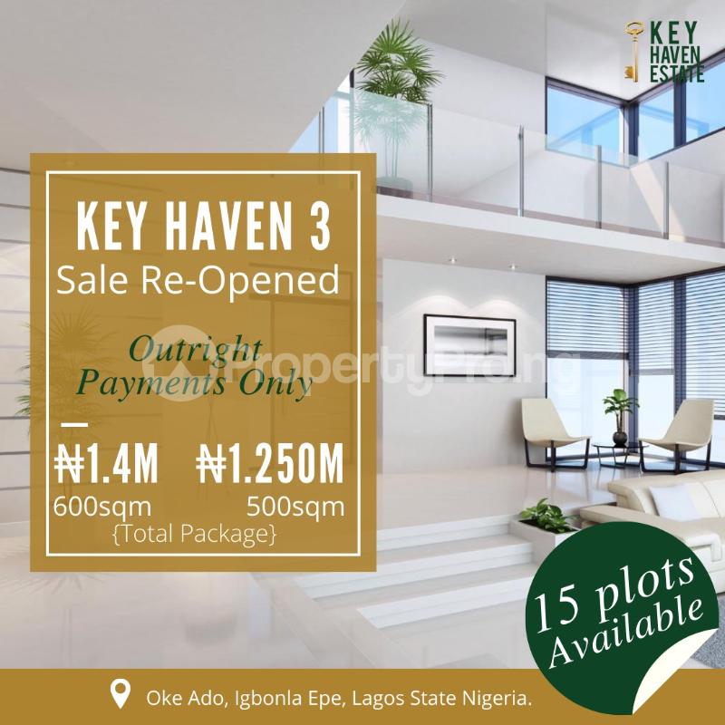 Land for sale Key Heaven Estate Phase 3 In Oke Ado Igbonla Epe Lagos - 0
