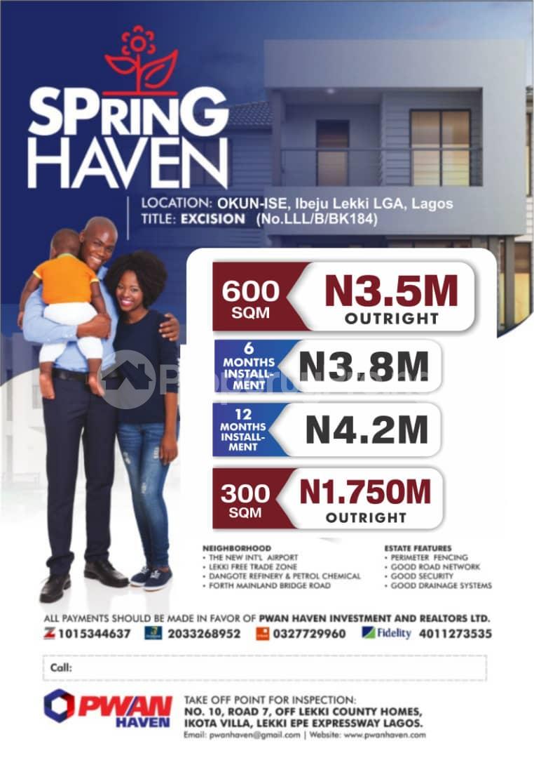 Land for sale Land For Sale In Spring Haven Okun Ise Ibeju Lekki Lagos Free Trade Zone Ibeju-Lekki Lagos