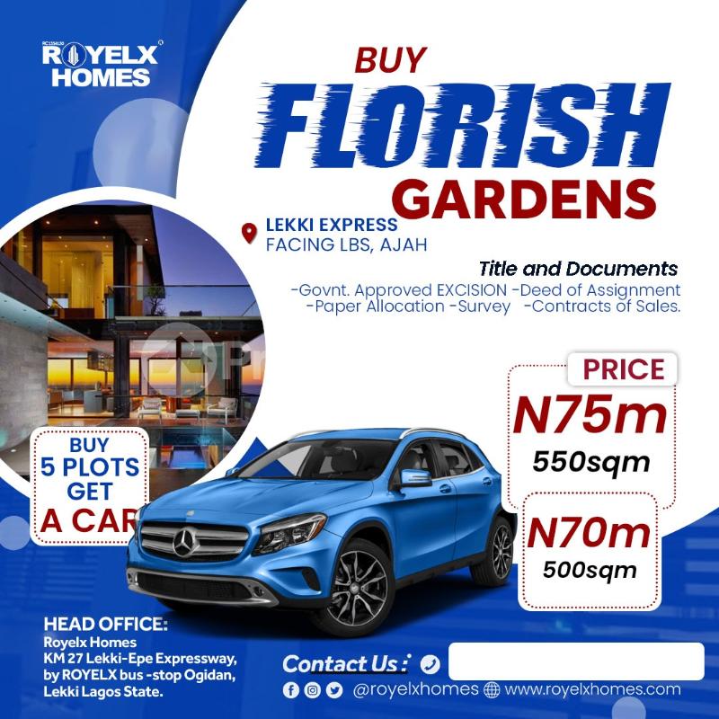 Land for sale Flourish Garden Estate. Off Lekki-Epe Expressway Ajah Lagos