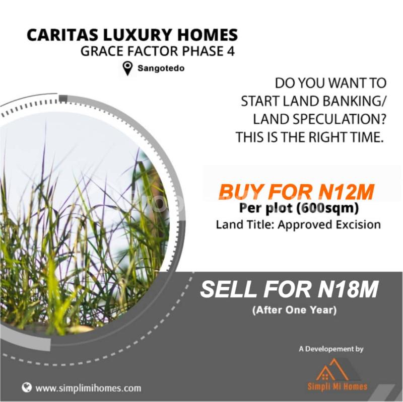 Land for sale Caritas Luxury Homes Grace Factor Phase 4 Sangotedo Ajah Lagos