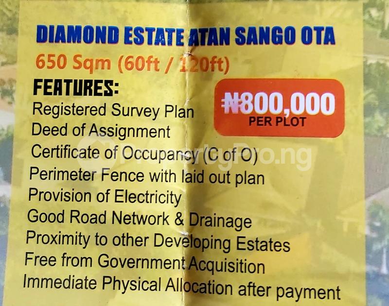 Mixed Use Land Land for sale Diamond estate atan Sango ota,ogun state