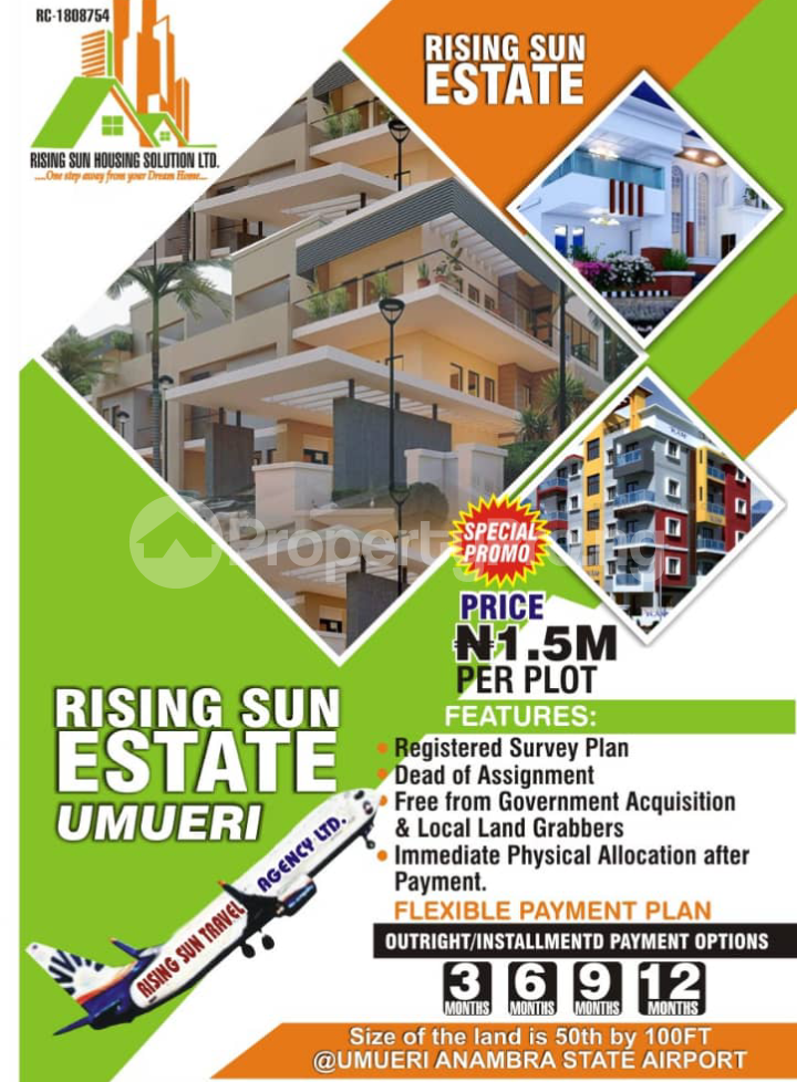 Land for sale Rising Sun Estate In Umueri, Airport Anambra Anambra