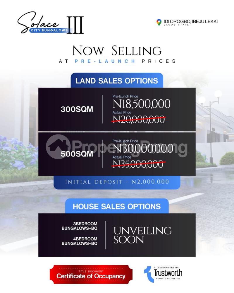 Land for sale Idi Orogbo | Trusthworth | Eleranigbe, Eleko Ibeju-Lekki Lagos