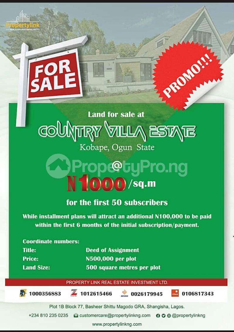Land for sale Country Villa Estate, Kobape Abeokuta Oba Obafemi Owode Ogun