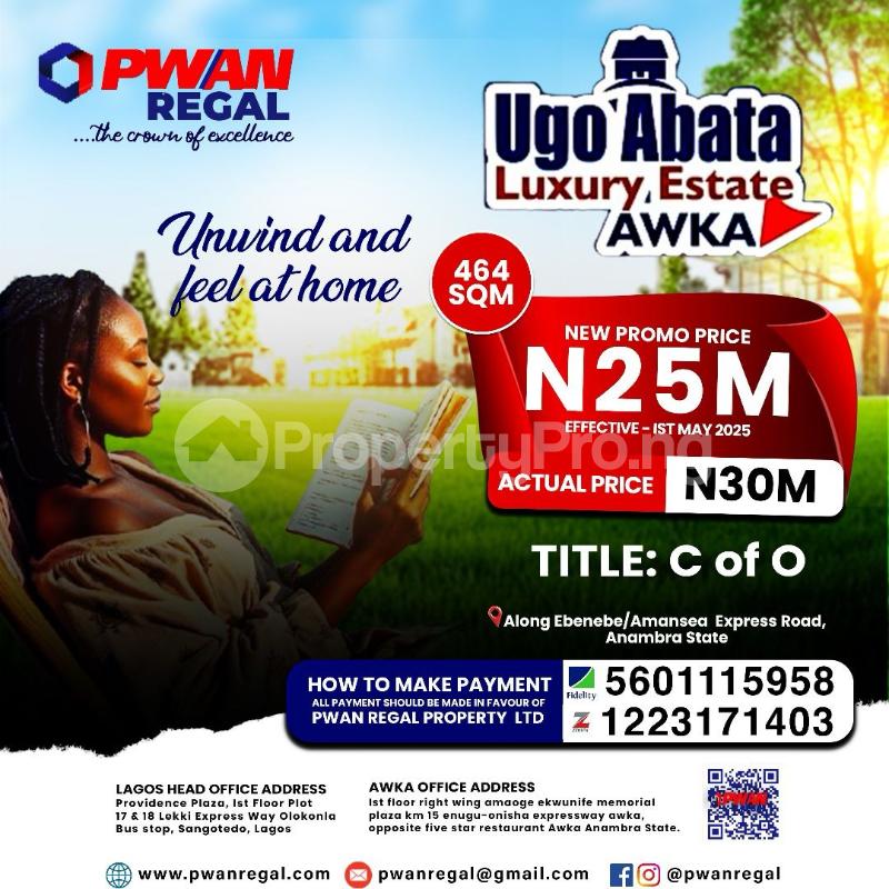 Land for sale Ebenebe/amansa Express Road Awka North Anambra